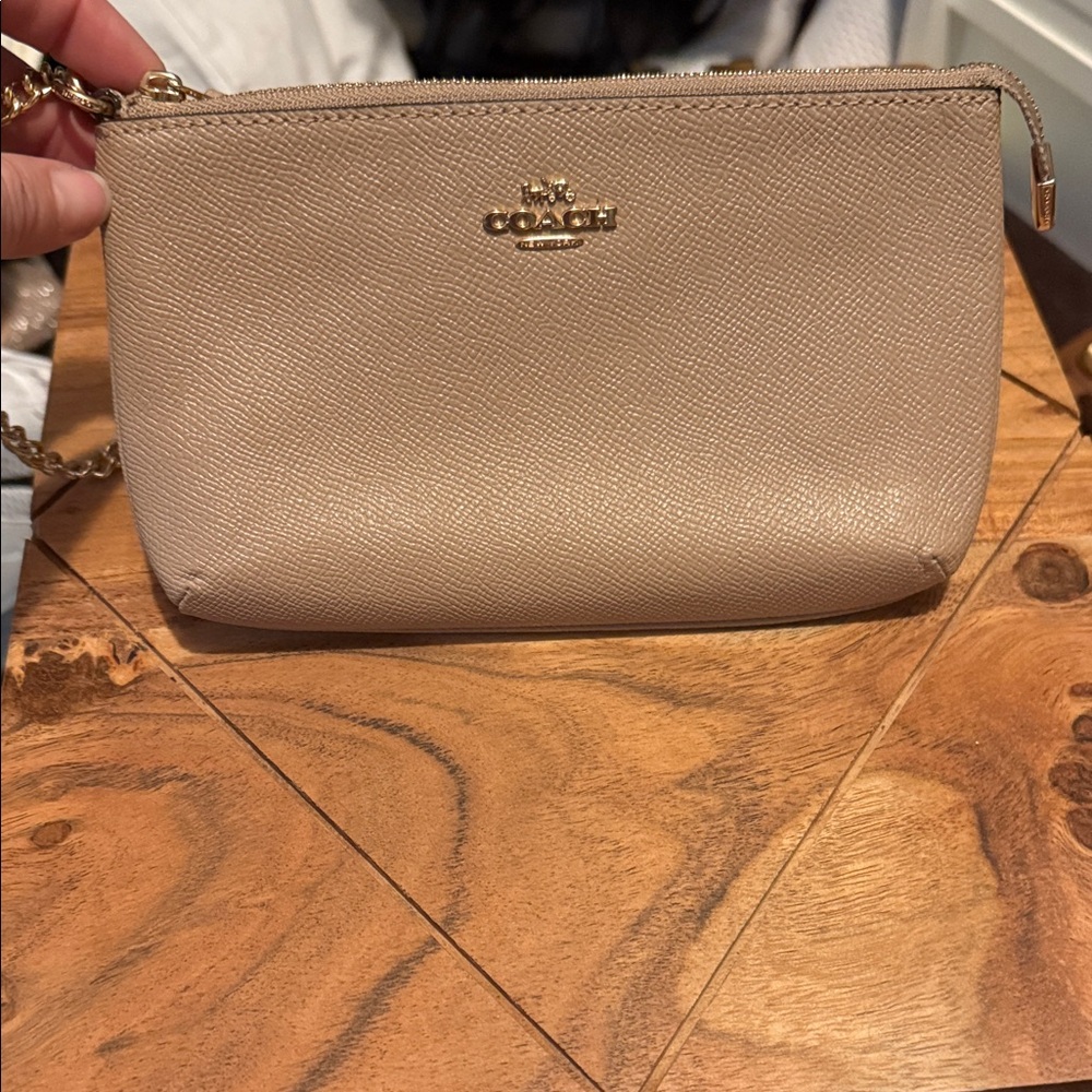 Coach Beige Leather Wristlet